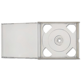 Multipack 24mm. 4 CD doosje, zonder trays - met transparant binnenwerk