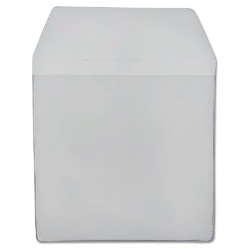 1 CD PVC Sleeve with flap, transparent (128 x 128 mm + flap)