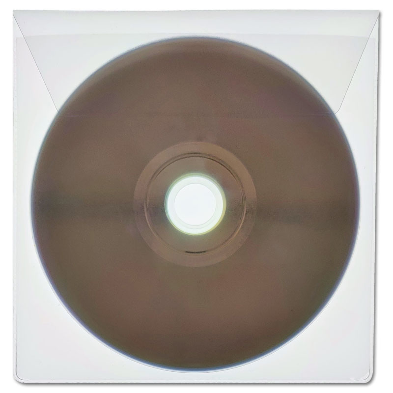 PVC 1 CD / DVD hoesje met klep, transparant, dikte 0.14mm.