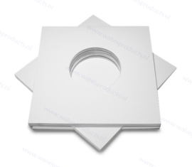 Card 7" Vinyl Record Sleeve with centre holes, white 300 grs. card