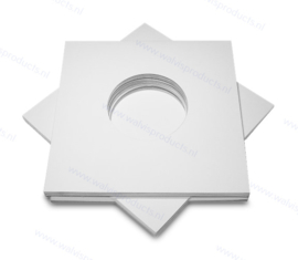 Card 7" Vinyl Record Sleeve with centre holes, white 350 grs. card