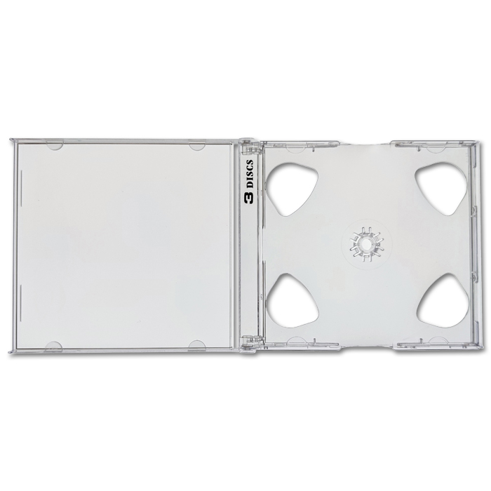 Standard 10.4mm 3 CD Box - with mounted clear smart tray