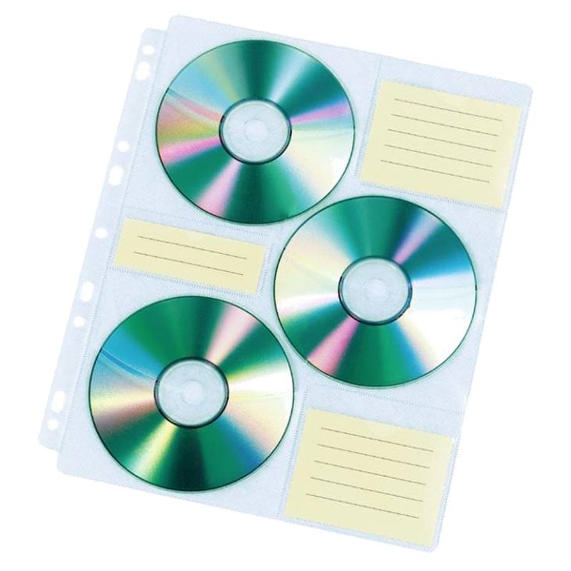 6 CD Ring Binder Sleeve, with white lining
