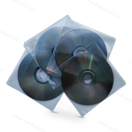 1CD PP Schutzhülle mit Klappe, genarbt transparent (125 x 128 mm + Klappe)