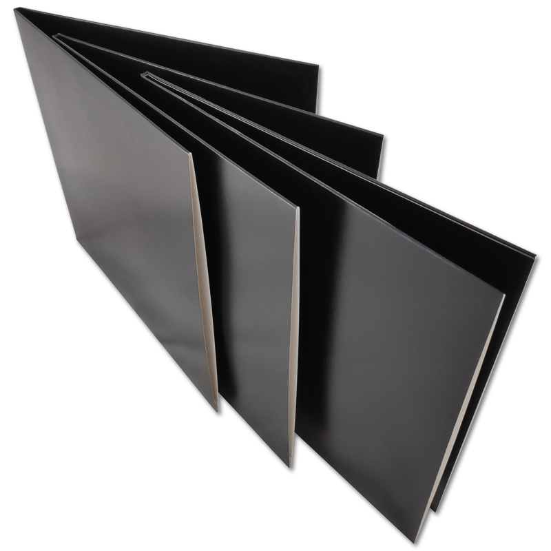 Gatefold Card 12" Vinyl Record Album Cover, 300 grs. black cardboard