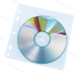 2CD / DVD pp ringbandhoesje met universele perforatie, binnenzijde gevoerd
