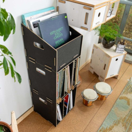 WERKHAUS Boîte de tri pour disques Vinyles - Noire