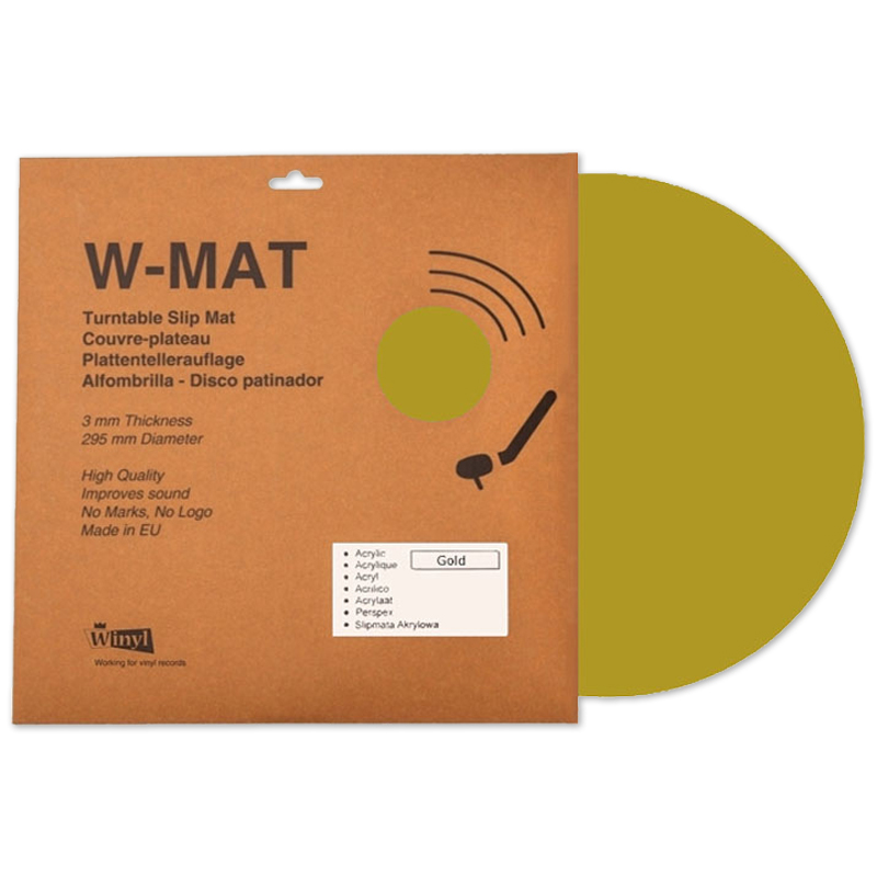 W-Mat - Winyl Acryl Draaitafelmat - goudkleurig