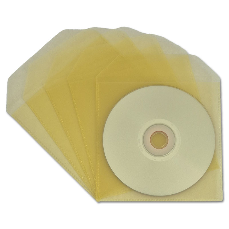 1 CD Sleeve with flap, transparent/yellow (132 x 135 mm + flap)
