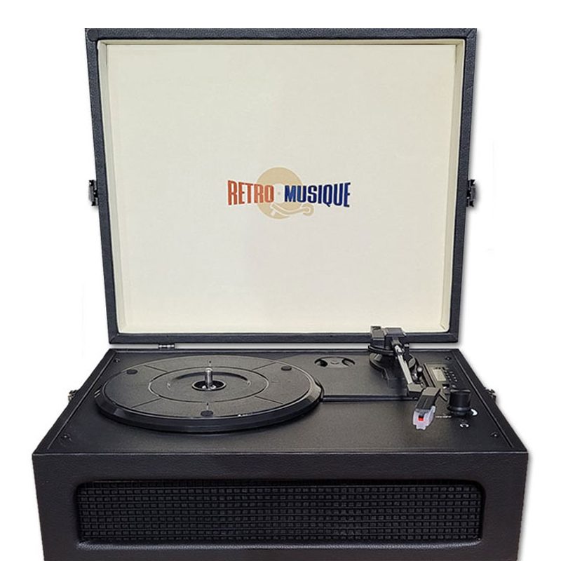 Retro Musique Suitcase Style Bluetooth Platenspeler KXRM28 - Kleur: zwart