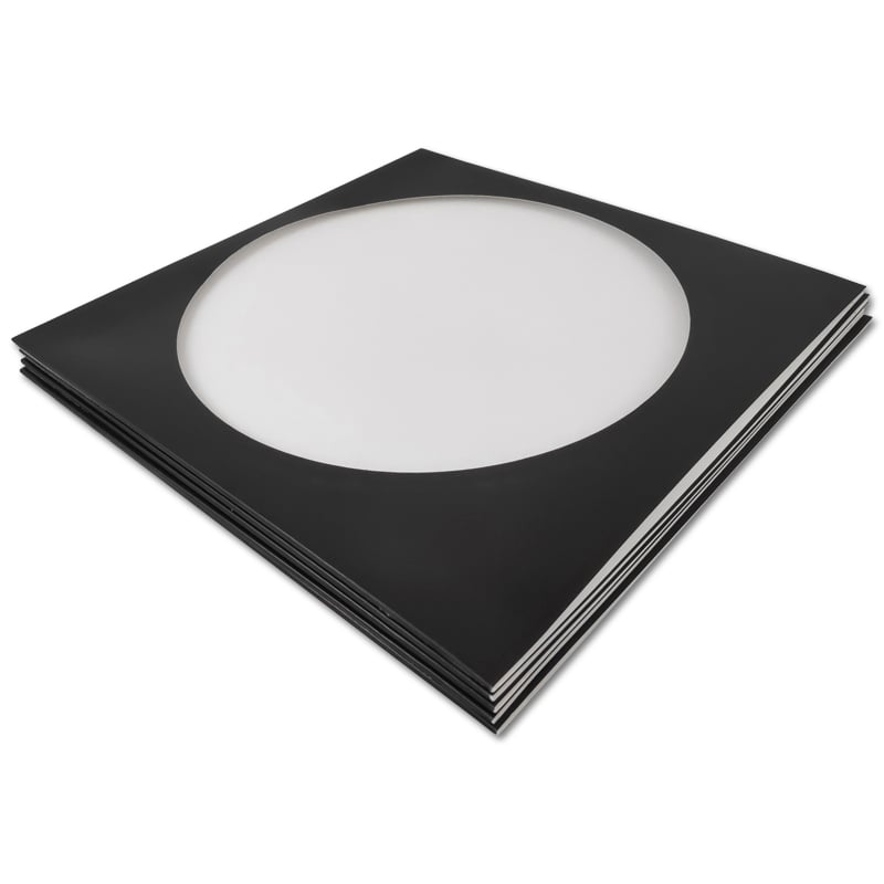 12" Picture Disc Card Vinyl Record Cover, 300 grs. black cardboard