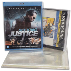 100-pack - Clear Cellophane Sealbags for 11 mm. Blu-Ray Cases, with resealable flap