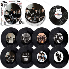 Gramophone record coasters - set of 8 pieces - The Beatles