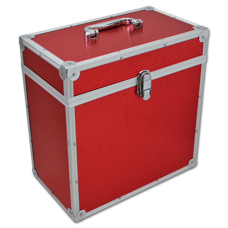 Walvis Products® 12" Vinyl LP Koffer Rot - für ca. 40 Stück LPs
