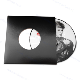 Card 7" Vinyl Record Sleeve with centre holes, black 350 grs. card