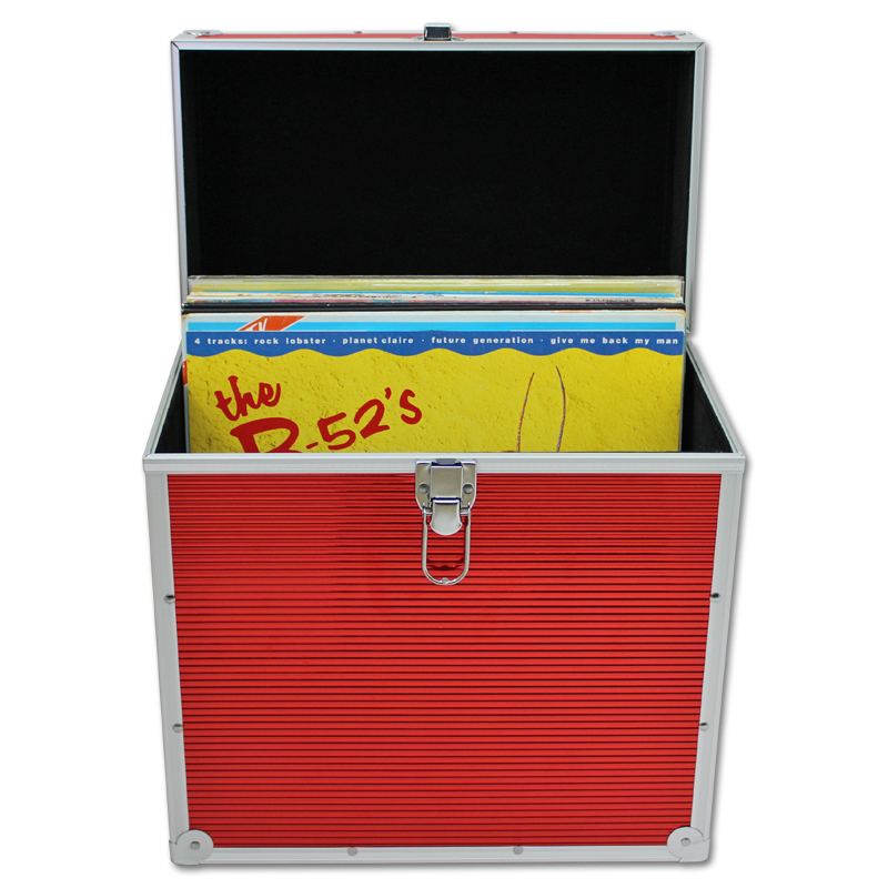 Walvis Products® 12" Vinyl LP Koffer Rot - für ca. 40 Stück LPs