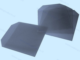 1CD Schutzhülle mit Klappe, transparent/blau (132 x 135 mm + Klappe)