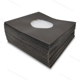 Polylined Paper 7" Vinyl Record Anti Static Sleeve, black 70 grs. paper