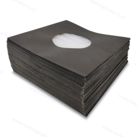 Grammofoonplaten Papieren Binnenhoes voor Singles - zwart - met voering