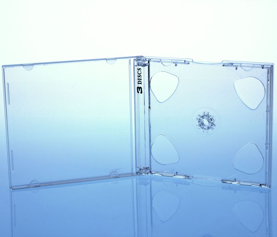 Standard 10.4mm 3 CD Box - with mounted clear smart tray