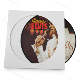 12" Picture Disc Card Vinyl Record Cover, 300 grs. white cardboard