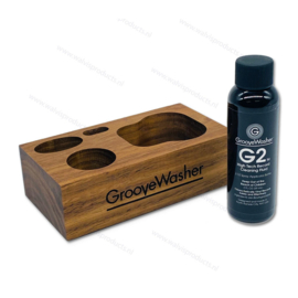 GrooveWasher Walnut Display Block + 59ml. G2 vloeistof