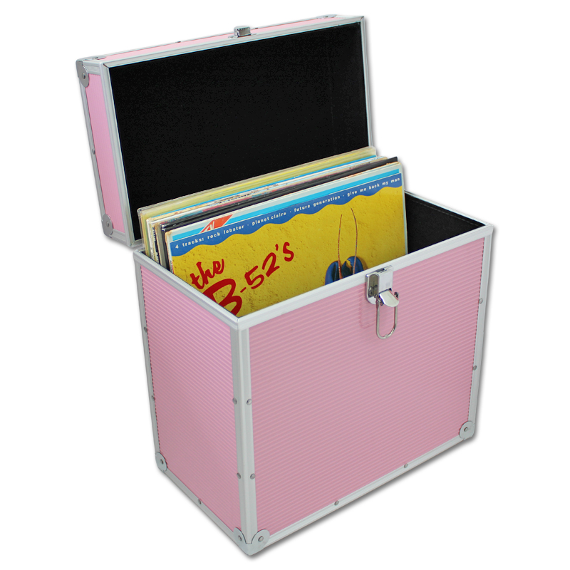 Walvis Products® 12" Vinyl LP Koffer Rosa - für ca. 40 Stück LPs