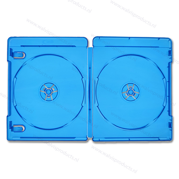 Standard 11 mm 2-BR (Blu-Ray) Box, colour: transparent-blue | Blue 