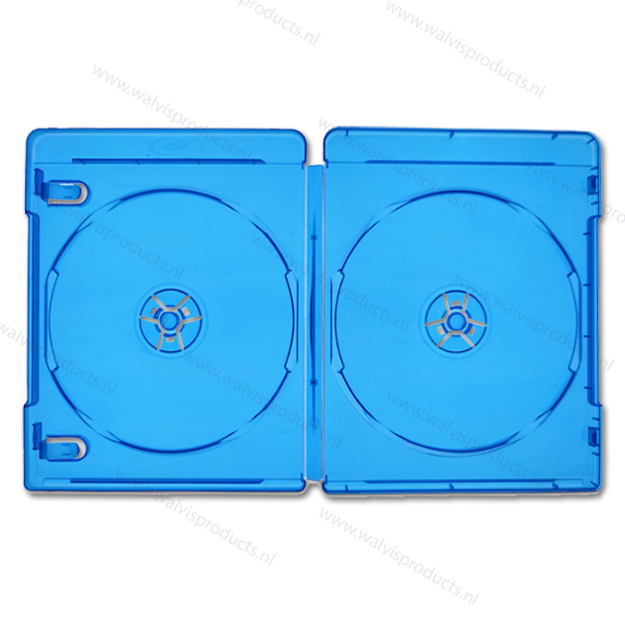 Standard 14 mm 3-BR (Blu-Ray) Box, colour: transparent-blue | Blue