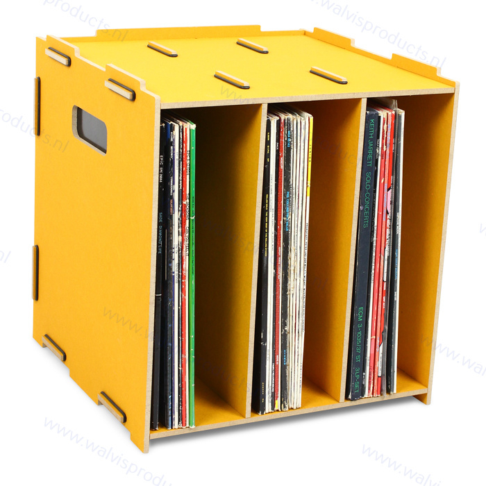 WERKHAUS Mediabox voor ca. 80 LP's - goudgeel