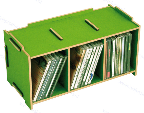 WERKHAUS CD Mediabox voor ca. 30 discs - grasgroen