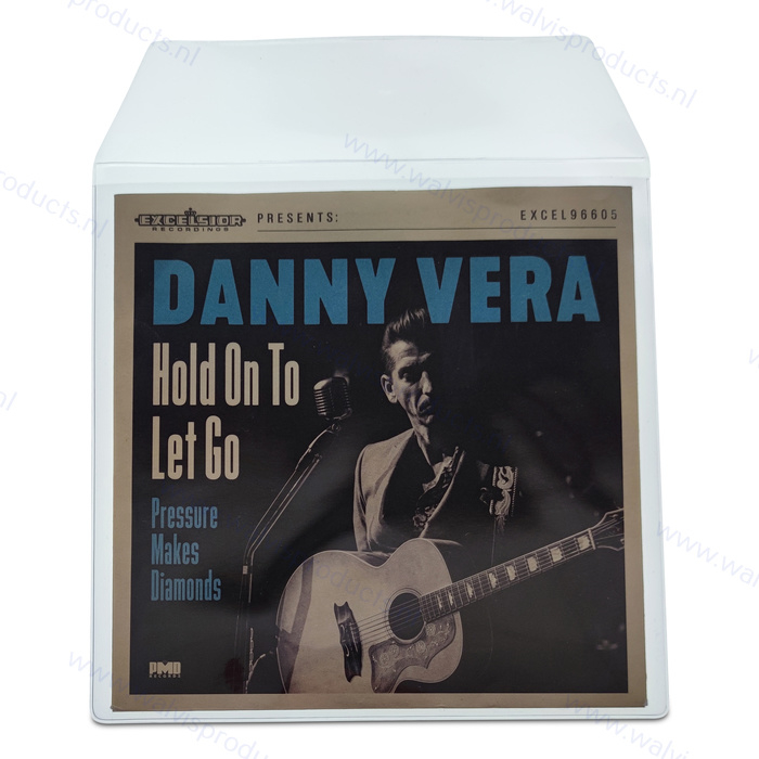 Heavyweight 7" PVC Glass Clear Vinyl Record Outer Sleeve with flap, thickness 180 micron