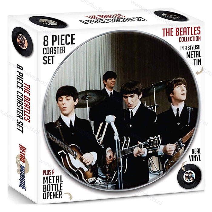 Gramophone record coasters - set of 8 pieces - The Beatles