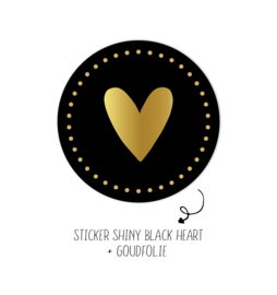 Sticker | Hart Dots Zwart | 10 stuks