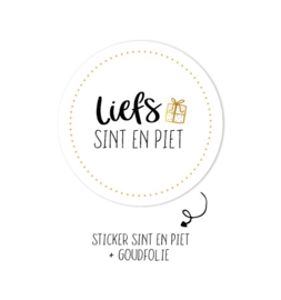 Sticker | Liefs Sint & Piet | wit | 10 stuks