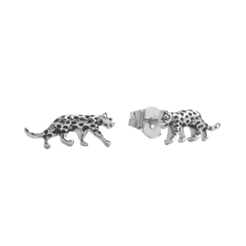 Oorbellen leopard zilver | ATLITW