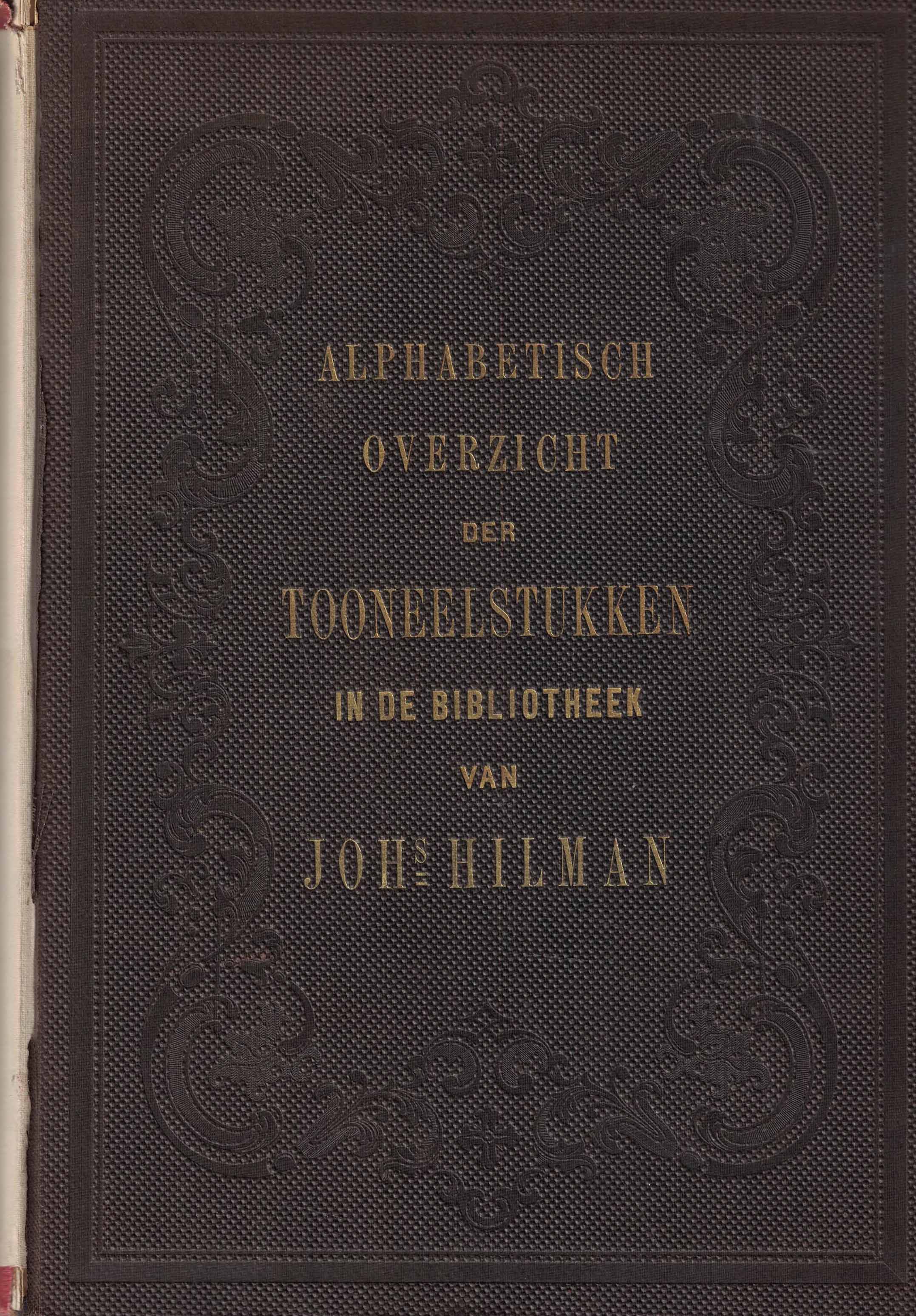 Alphabetisch overzicht der tooneelstukken in de bibliotheek van Joh. Hilman