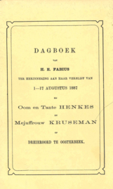 Dagboek van H.E. Fabius - Ter herinnering aan haar verblijf van 1-17 augustus 1887 op Dreieroord te Oosterbeek