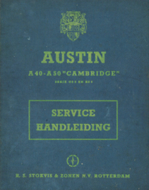 AUSTIN A40 A50 ''Cambridge'' serie GS 5 en HS 5 Service handleiding juli 1956