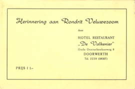 Herinnering aan Rondrit Veluwezoom door Hotel Restaurant ''De Valkenier'' - Mapje met 6 ansichtkaarten