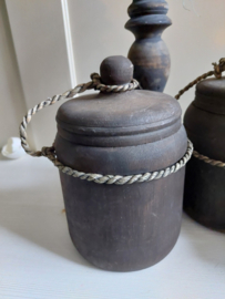 Houten pot vergrijsd