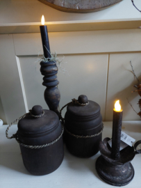 Houten pot vergrijsd