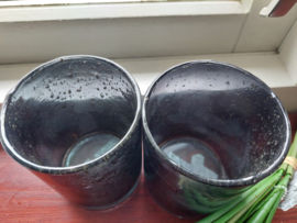 2 kleine zwarte windlichtjes