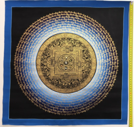 Om Mani Padme Hum - handgeschilderd Mantra Mandala  54 x 54 x 2 cm op linnen