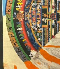 OM MANI PADME HUM -handpainted Mantra Mandala 54x54 on canvas