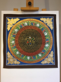 Mantra Mandala handpainted on canvas 54x54cm