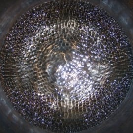 08 Tibetan singing bowl on Aluminium 60 x 60 cm