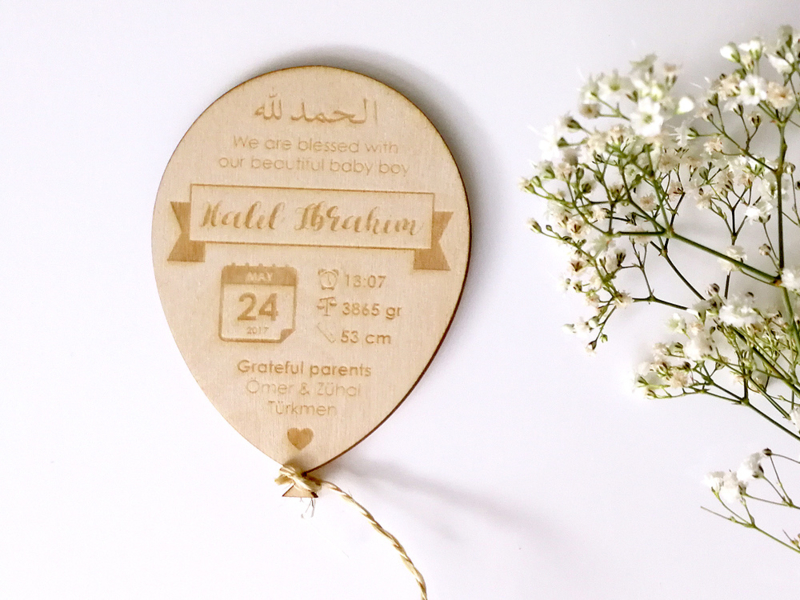 Birthcard Balloon Premium Personalized Islamic Gifts Nl