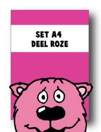 Set alle spellingkaarten A4 deel roze - 13 stuks