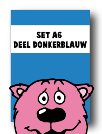 Set alle spellingkaarten A6 deel donkerblauw - 15 stuks